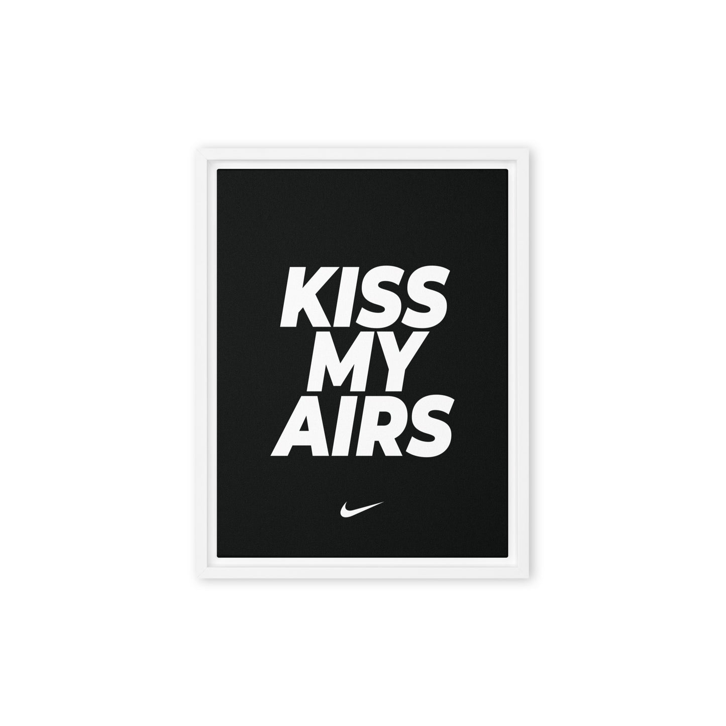 Kiss My Airs: Bold Nike Elegance Framed Canvas