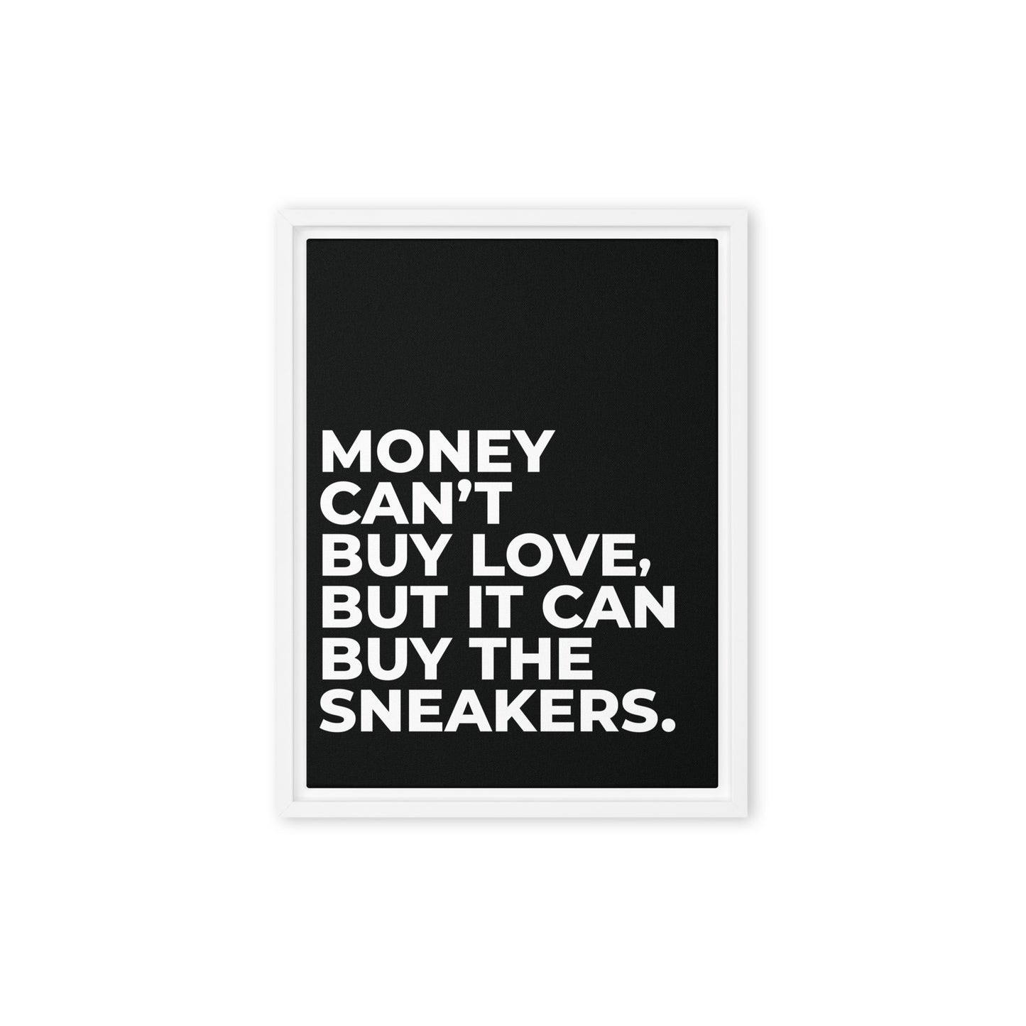 Sneaker Splendor: The Love Money Can Buy - Framed Canvas Art