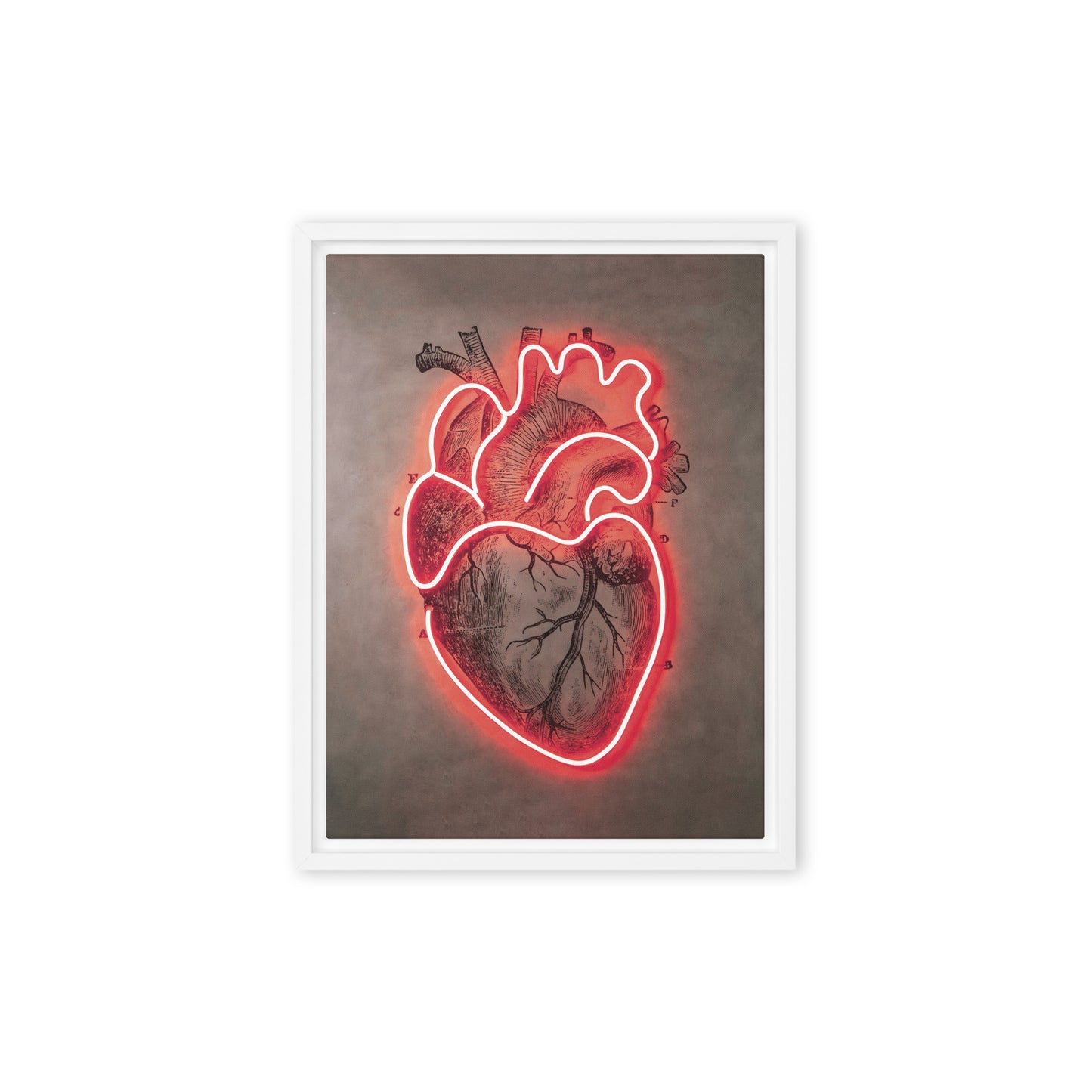 Neon Pulse: Radiant Red Heart in Modern Art