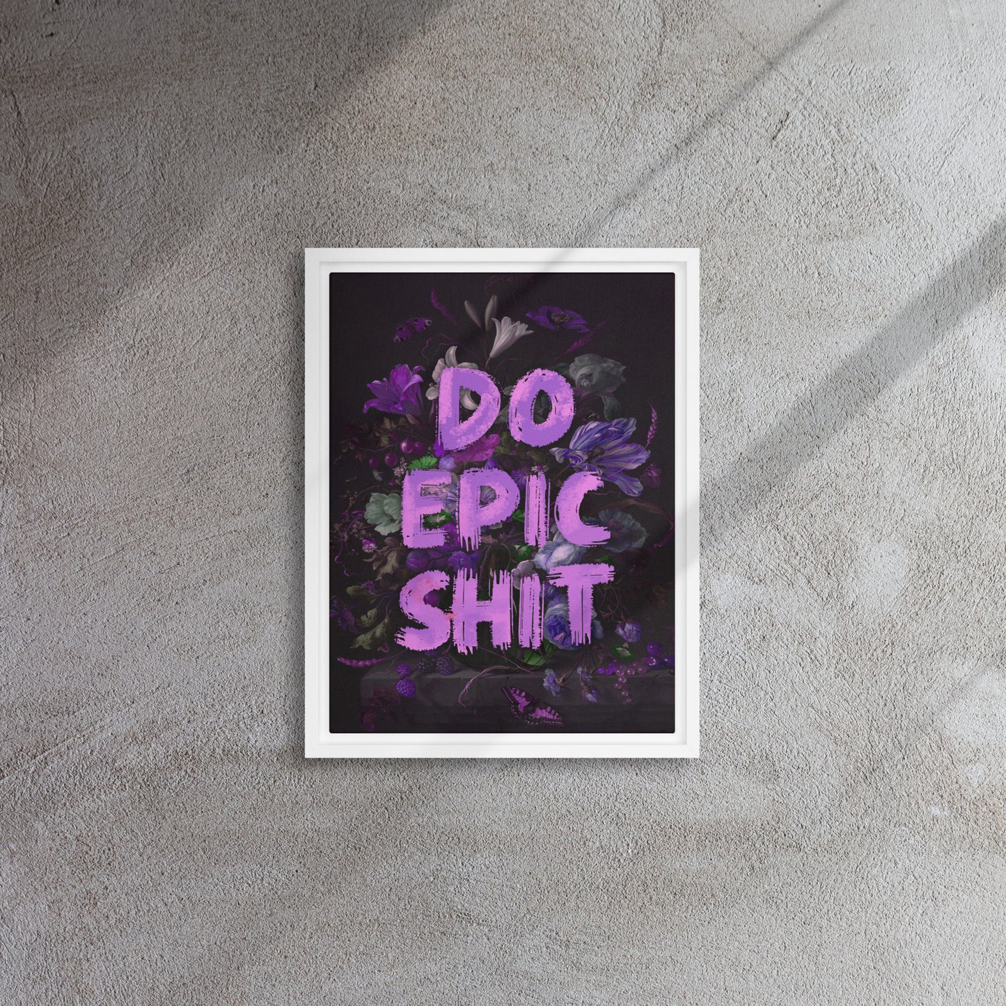 Floral Epic: A Purple-Themed Motivational Masterpiece