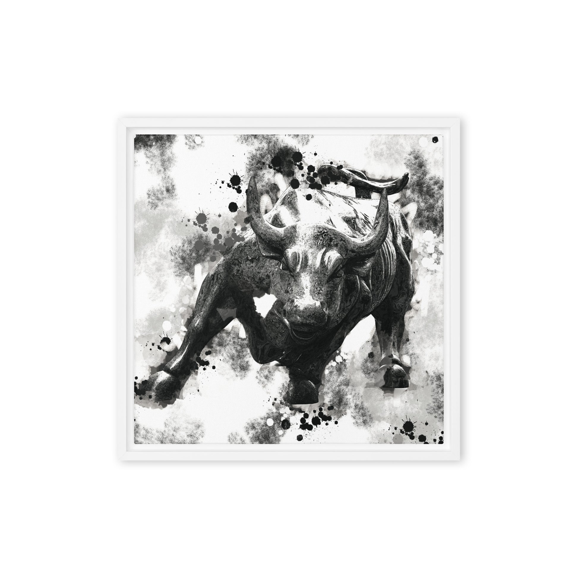 Wall Street's Finest: Majestic Framed Wall Art Canvas of the Bull's Power and Prosperity - KingKanvas