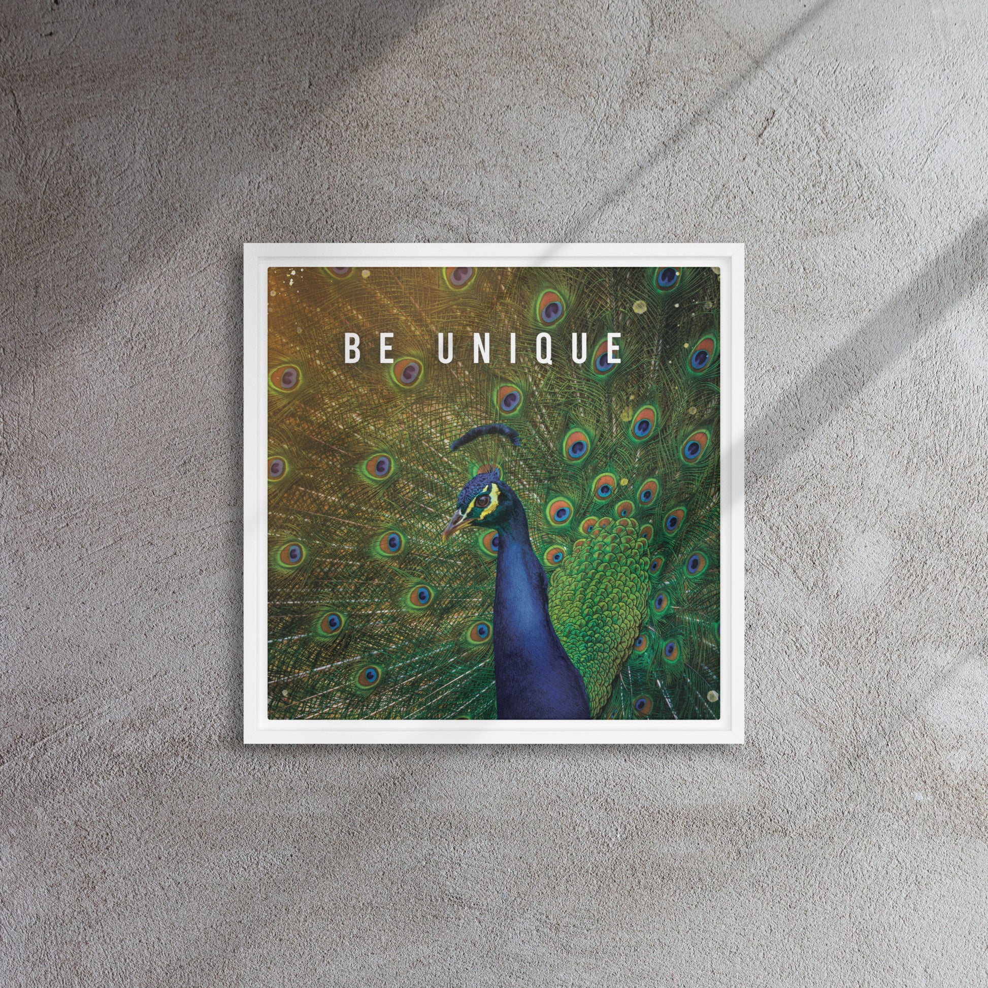 Enchanting Elegance: Be Unique - Nature-Inspired Framed Affirmations Wall Art Canvas - KingKanvas