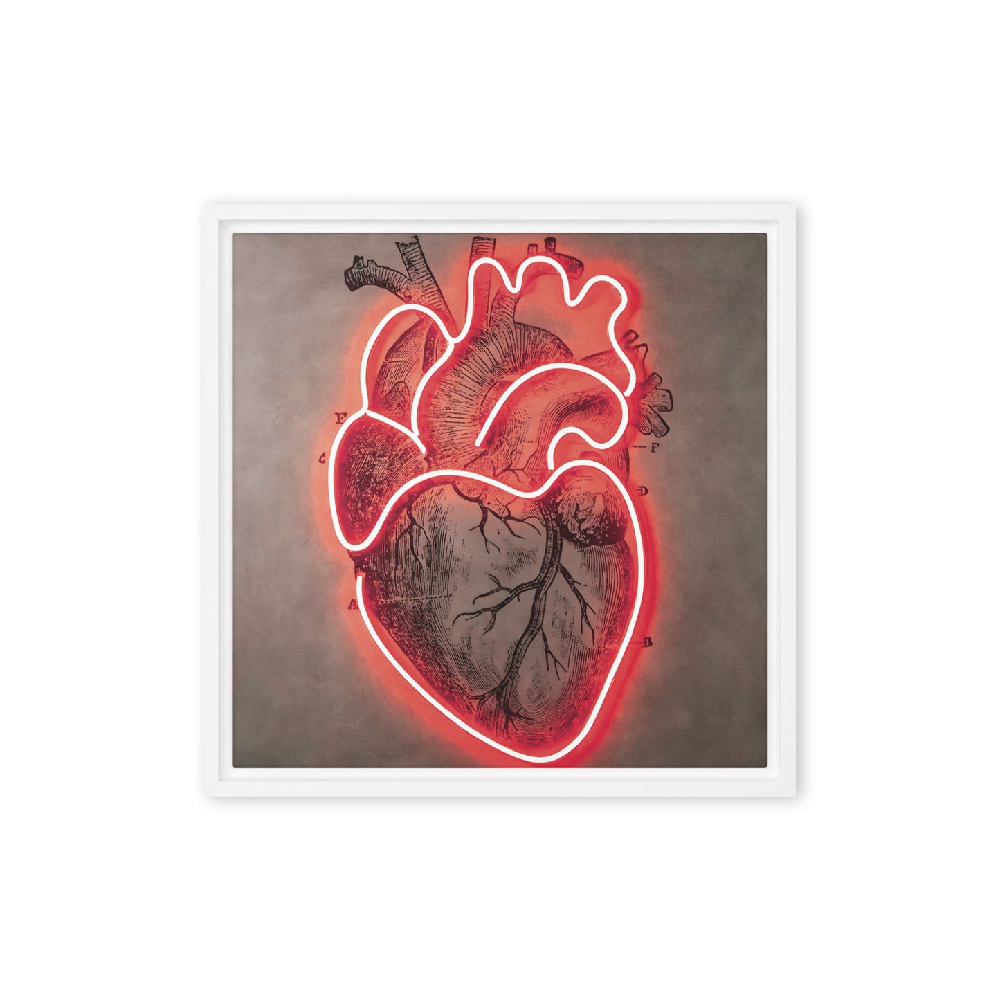 Neon Pulse: Radiant Red Heart in Modern Art