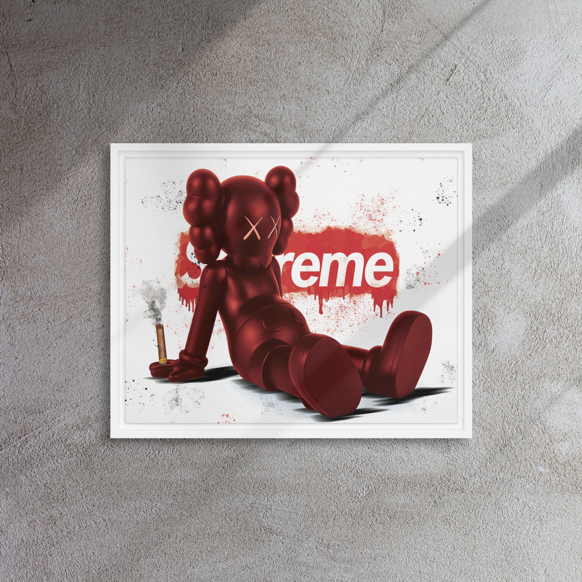 Supreme Kaws: Urban Elegance Framed Wall Art Canvas - KingKanvas