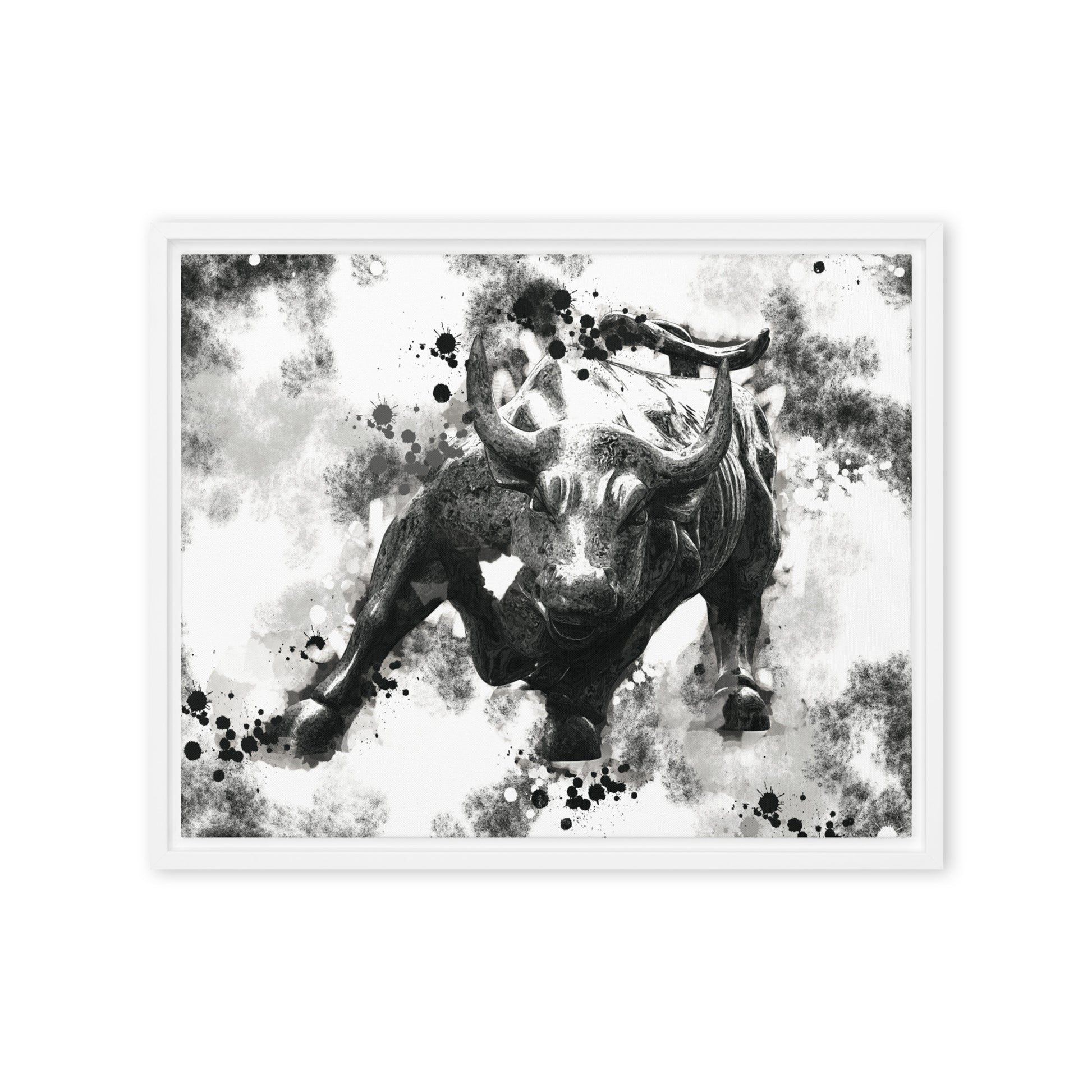 Wall Street's Finest: Majestic Framed Wall Art Canvas of the Bull's Power and Prosperity - KingKanvas