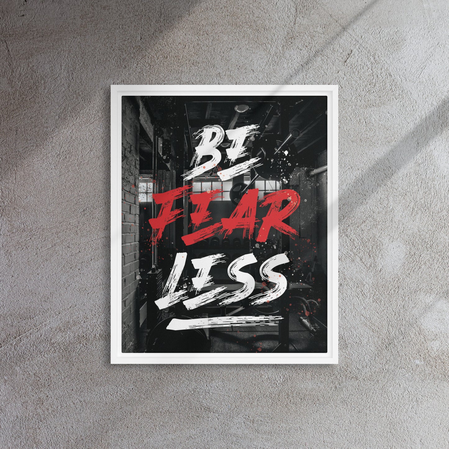 Fearless Warrior: Framed Gym Wall Art Canvas - KingKanvas