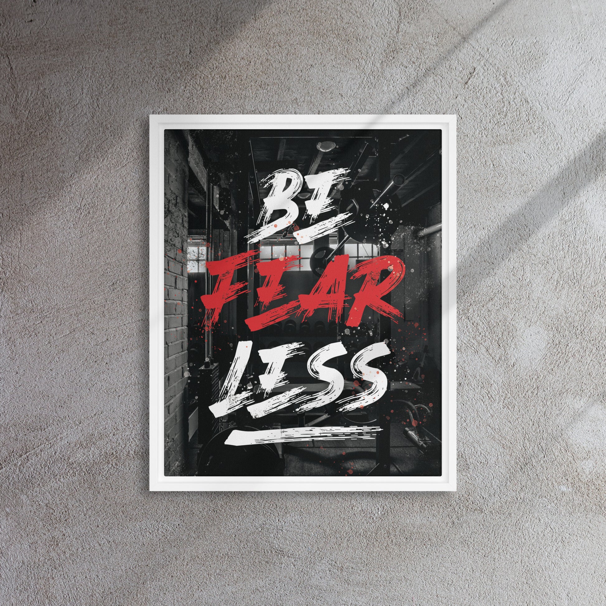 Fearless Warrior: Framed Gym Wall Art Canvas - KingKanvas