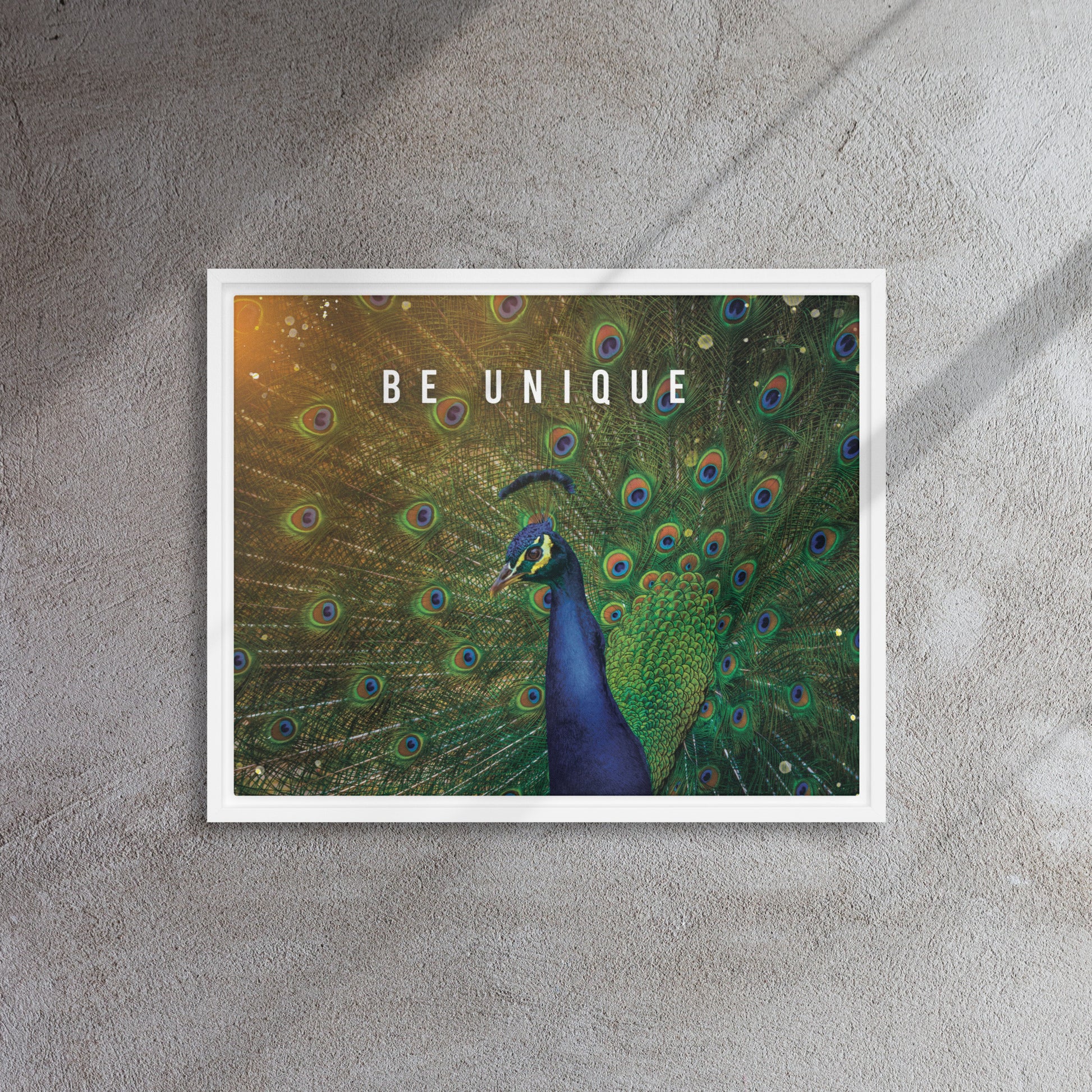 Enchanting Elegance: Be Unique - Nature-Inspired Framed Affirmations Wall Art Canvas - KingKanvas