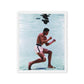 Underwater Poise: Muhammad Ali's Aquatic Grace - Framed Canvas Art