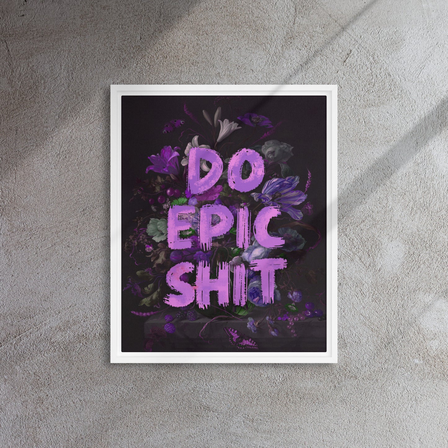 Floral Epic: A Purple-Themed Motivational Masterpiece