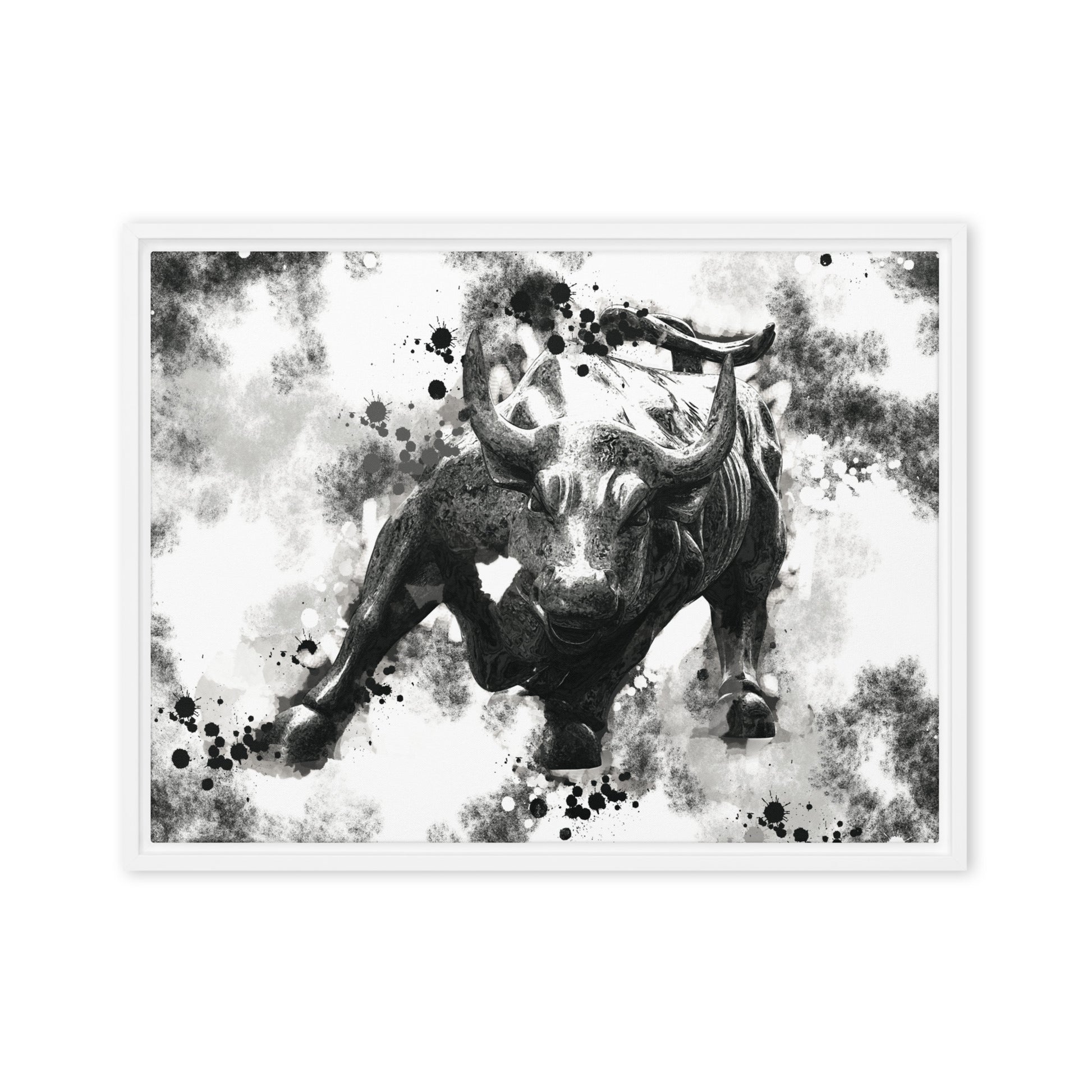 Wall Street's Finest: Majestic Framed Wall Art Canvas of the Bull's Power and Prosperity - KingKanvas