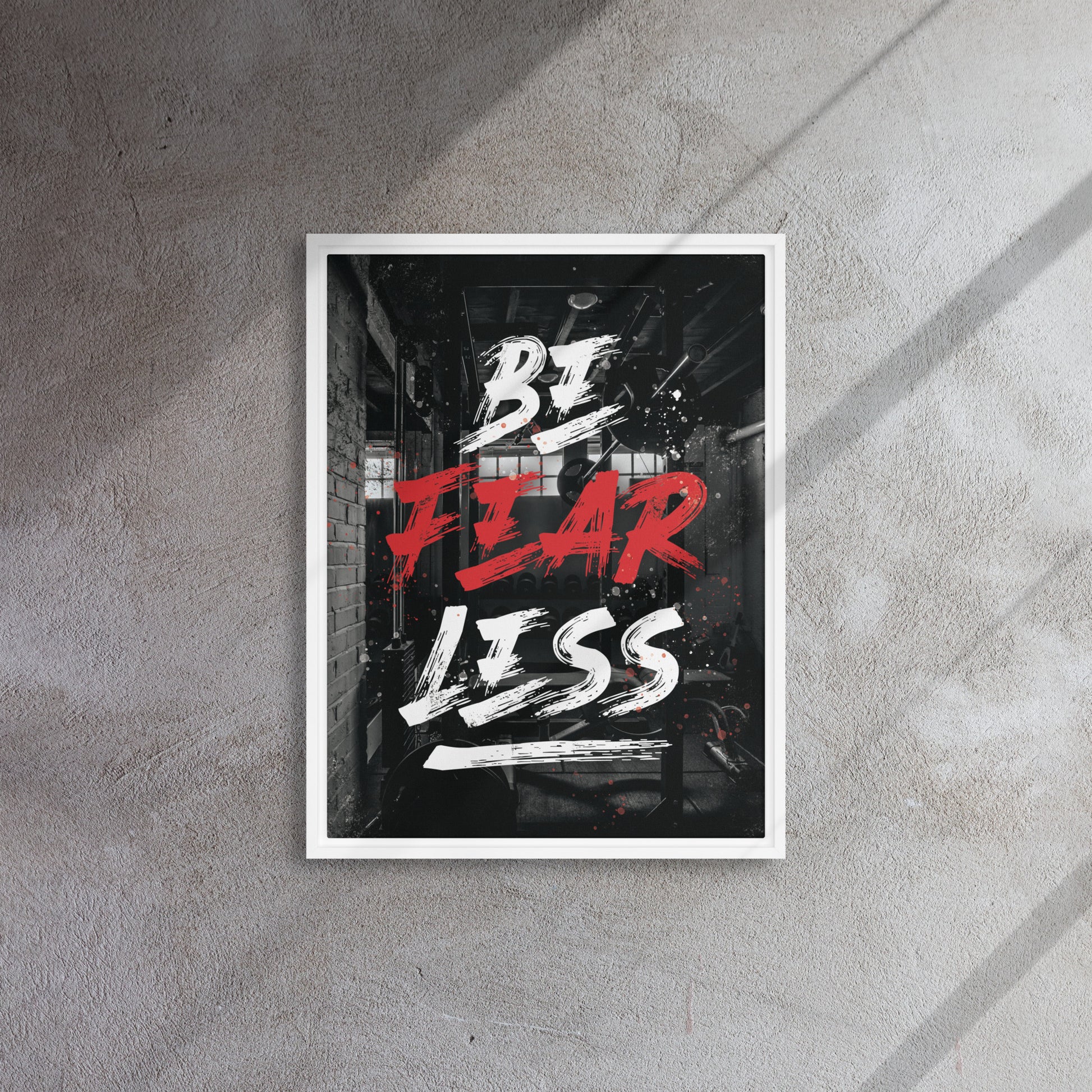 Fearless Warrior: Framed Gym Wall Art Canvas - KingKanvas