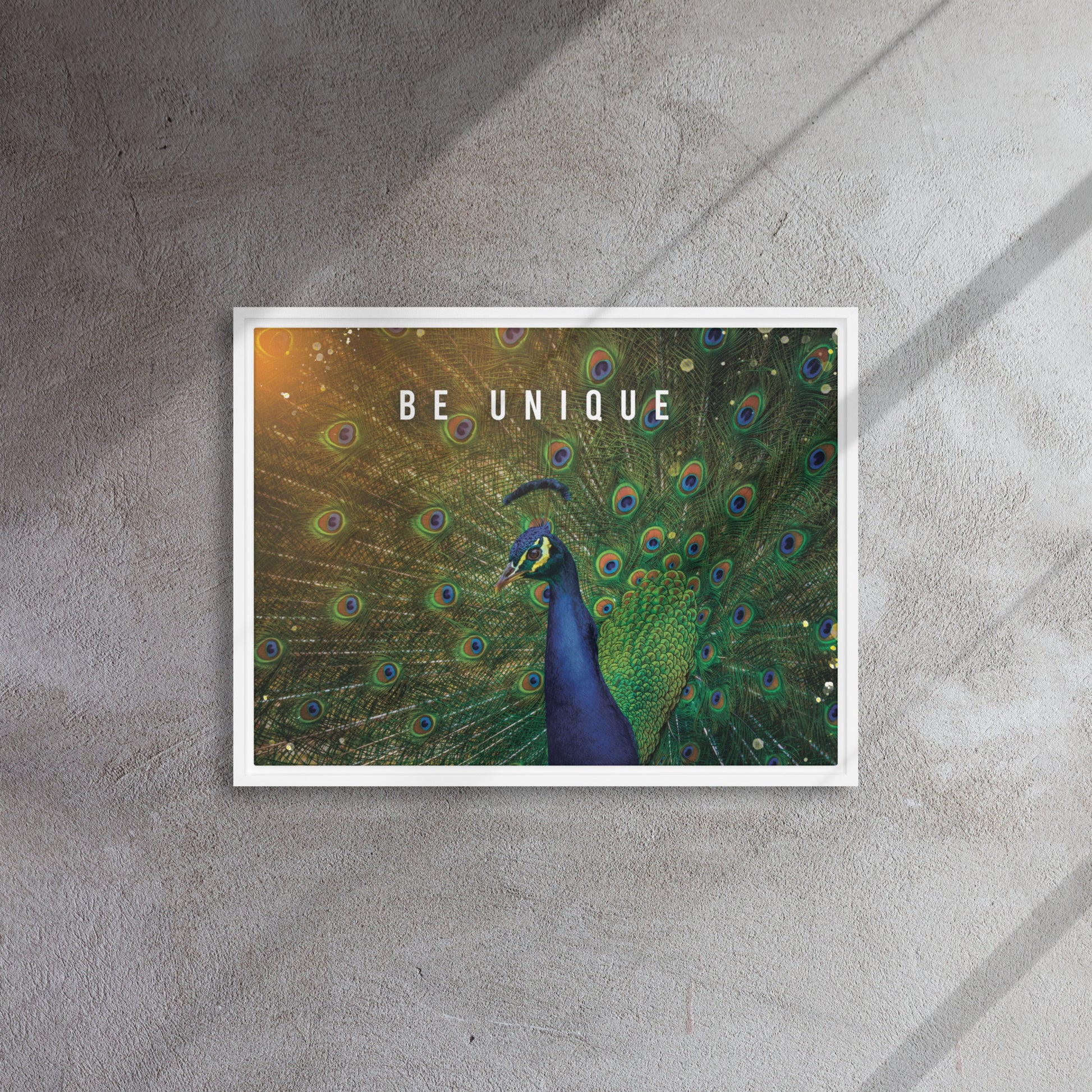 Enchanting Elegance: Be Unique - Nature-Inspired Framed Affirmations Wall Art Canvas - KingKanvas