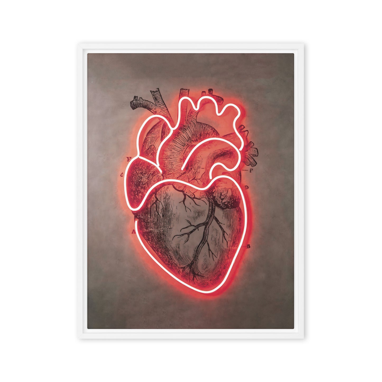 Neon Pulse: Radiant Red Heart in Modern Art