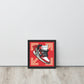 Legendary Elegance: Red & White Off-White Air Jordan 1 Framed Poster - KingKanvas
