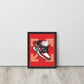 Legendary Elegance: Red & White Off-White Air Jordan 1 Framed Poster - KingKanvas