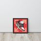 Legendary Elegance: Red & White Off-White Air Jordan 1 Framed Poster - KingKanvas
