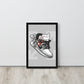 Timeless Elegance: Grey and White Nike Air Jordan 1 Framed Poster - KingKanvas