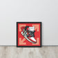 Legendary Elegance: Red & White Off-White Air Jordan 1 Framed Poster - KingKanvas