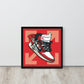Legendary Elegance: Red & White Off-White Air Jordan 1 Framed Poster - KingKanvas