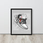Timeless Elegance: Grey and White Nike Air Jordan 1 Framed Poster - KingKanvas