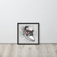 Timeless Elegance: Grey and White Nike Air Jordan 1 Framed Poster - KingKanvas