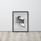 Timeless Elegance: Grey and White Nike Air Jordan 1 Framed Poster - KingKanvas