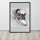 Timeless Elegance: Grey and White Nike Air Jordan 1 Framed Poster - KingKanvas
