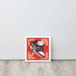 Legendary Elegance: Red & White Off-White Air Jordan 1 Framed Poster - KingKanvas