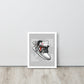 Timeless Elegance: Grey and White Nike Air Jordan 1 Framed Poster - KingKanvas