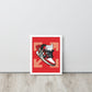 Legendary Elegance: Red & White Off-White Air Jordan 1 Framed Poster - KingKanvas