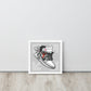 Timeless Elegance: Grey and White Nike Air Jordan 1 Framed Poster - KingKanvas