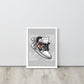 Timeless Elegance: Grey and White Nike Air Jordan 1 Framed Poster - KingKanvas