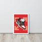 Legendary Elegance: Red & White Off-White Air Jordan 1 Framed Poster - KingKanvas