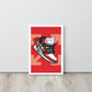 Legendary Elegance: Red & White Off-White Air Jordan 1 Framed Poster - KingKanvas