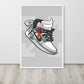 Timeless Elegance: Grey and White Nike Air Jordan 1 Framed Poster - KingKanvas
