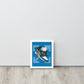 Airborne Elegance: Blue & White Off-White Nike Air Jordan 1 Framed Poster - KingKanvas