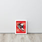 Legendary Elegance: Red & White Off-White Air Jordan 1 Framed Poster - KingKanvas