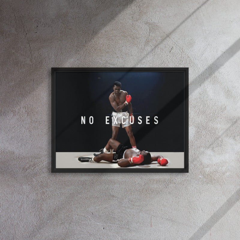 Mohammed Ali vs. Sonny Liston Framed Wall Canvas - KingKanvas