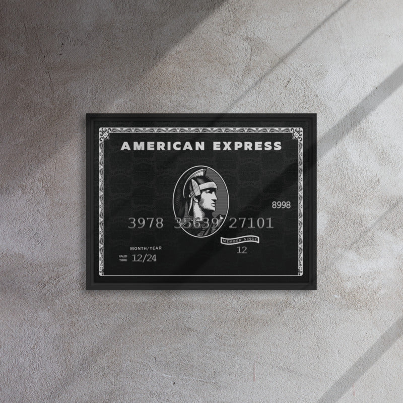 Framed Motivational Wall Canvas "Live the Amex Black Card Life" - KingKanvas