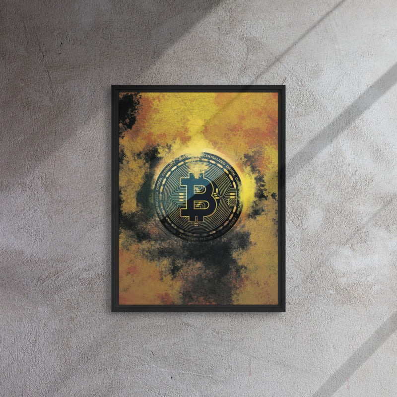 Golden Bitcoin Crypto Wall Art Canvas - KingKanvas