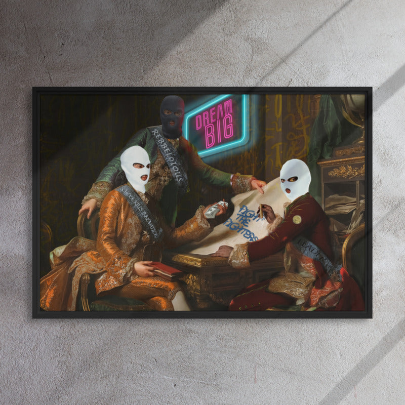 Modern Renaissance: Urban-themed Framed Wall Art Canvas - KingKanvas