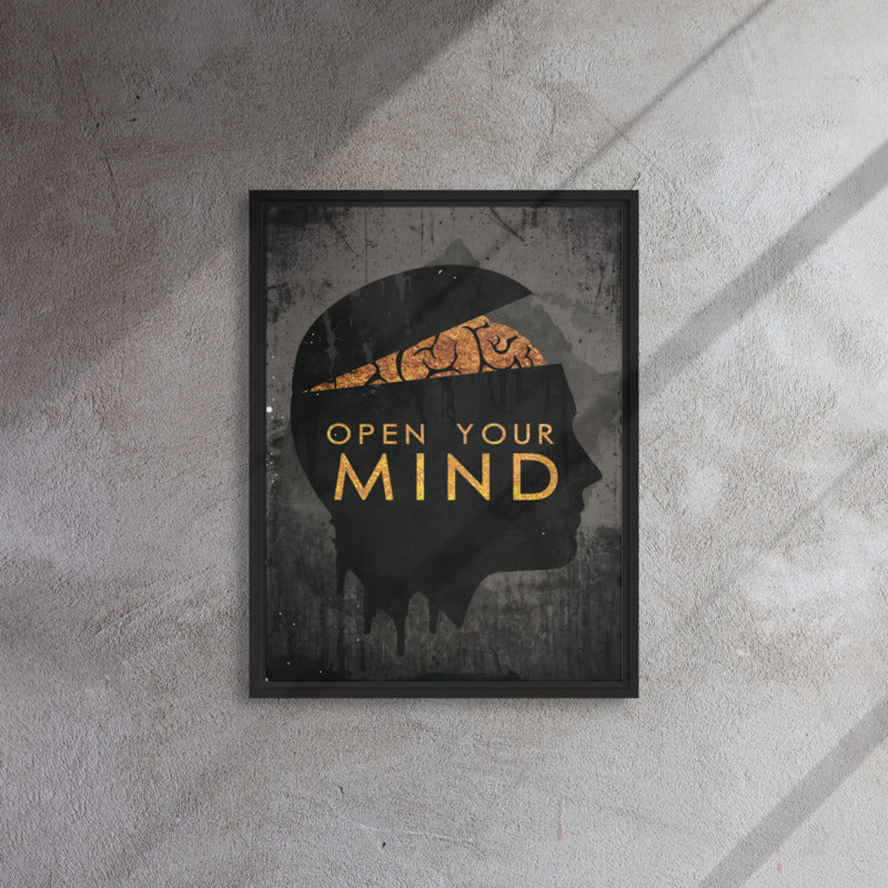 Open Your Mind" Framed Canvas Wall Art for a Brighter Home Decor - KingKanvas