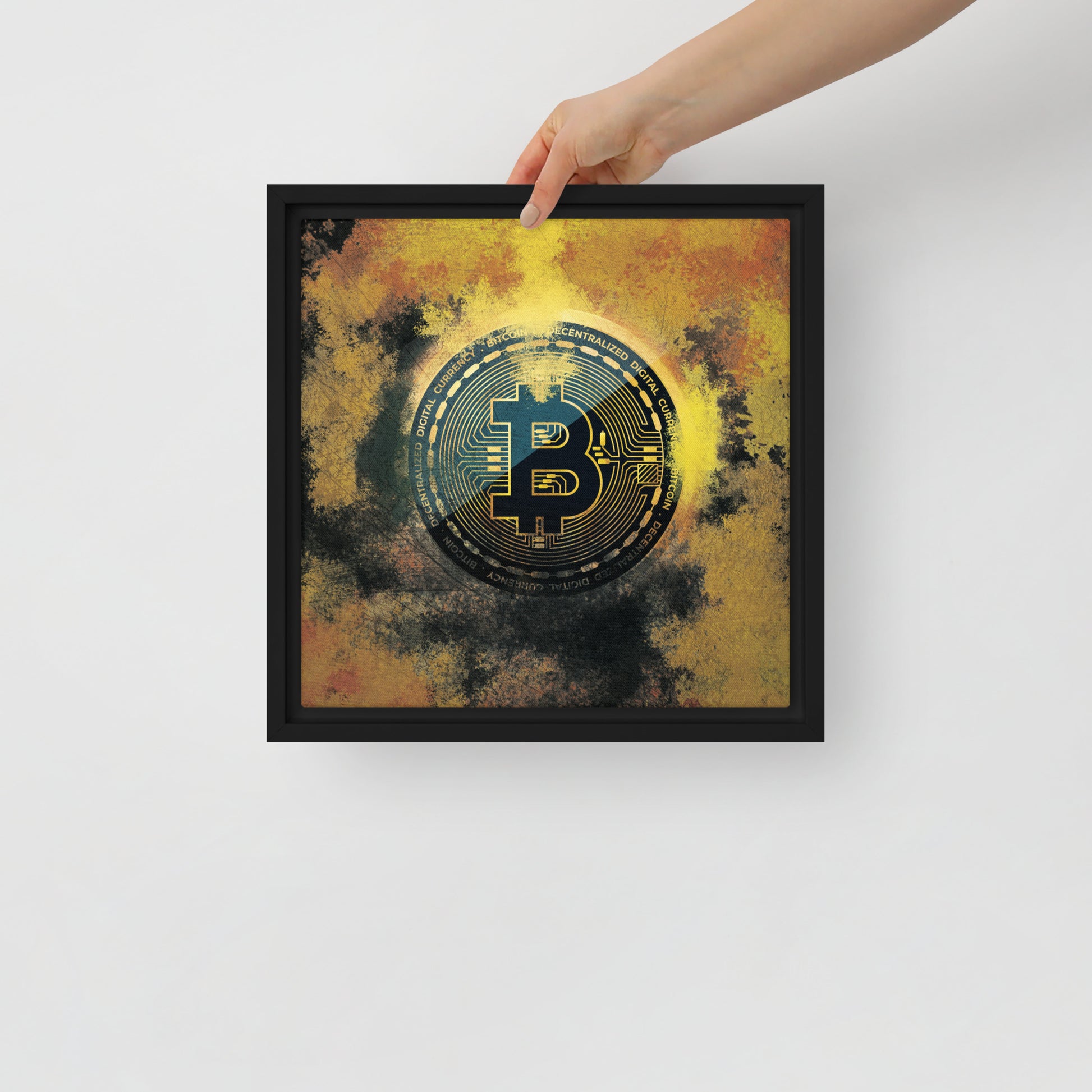 Golden Bitcoin Crypto Wall Art Canvas - KingKanvas