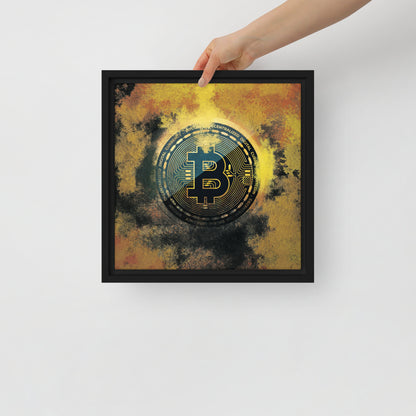 Golden Bitcoin Crypto Wall Art Canvas - KingKanvas