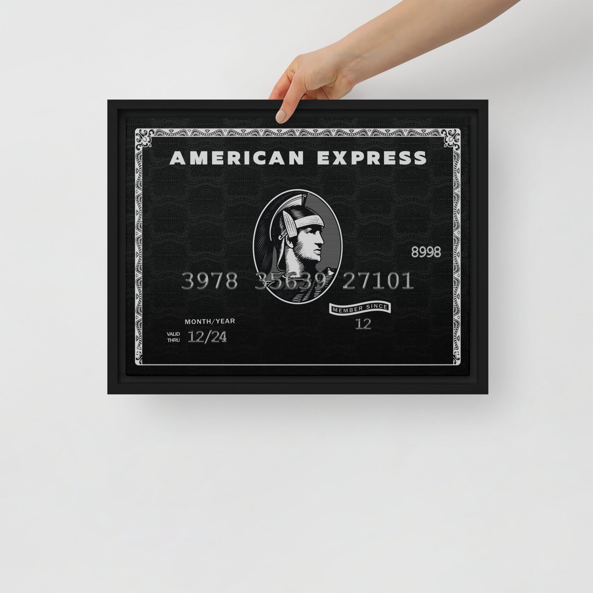 Framed Motivational Wall Canvas "Live the Amex Black Card Life" - KingKanvas