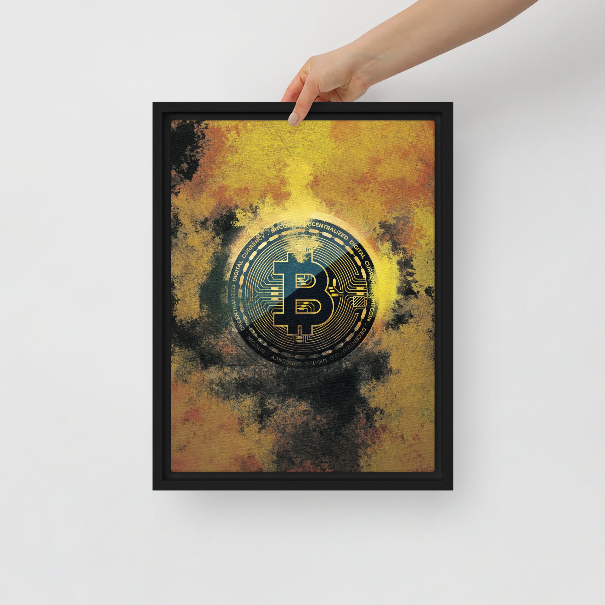 Golden Bitcoin Crypto Wall Art Canvas - KingKanvas