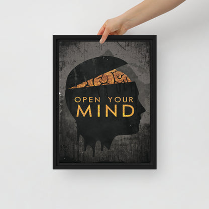 Open Your Mind" Framed Canvas Wall Art for a Brighter Home Decor - KingKanvas