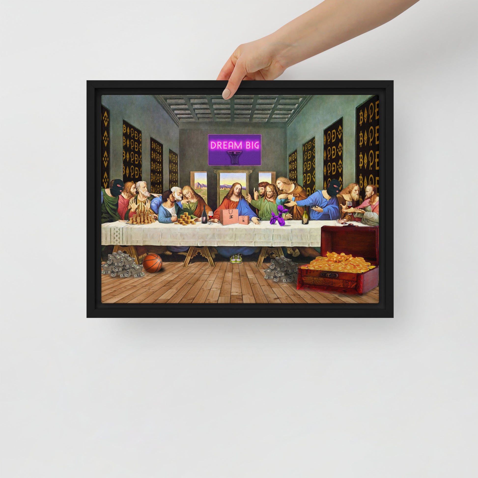The Ultimate Gathering: Urban Last Supper Framed Wall Art Canvas - KingKanvas