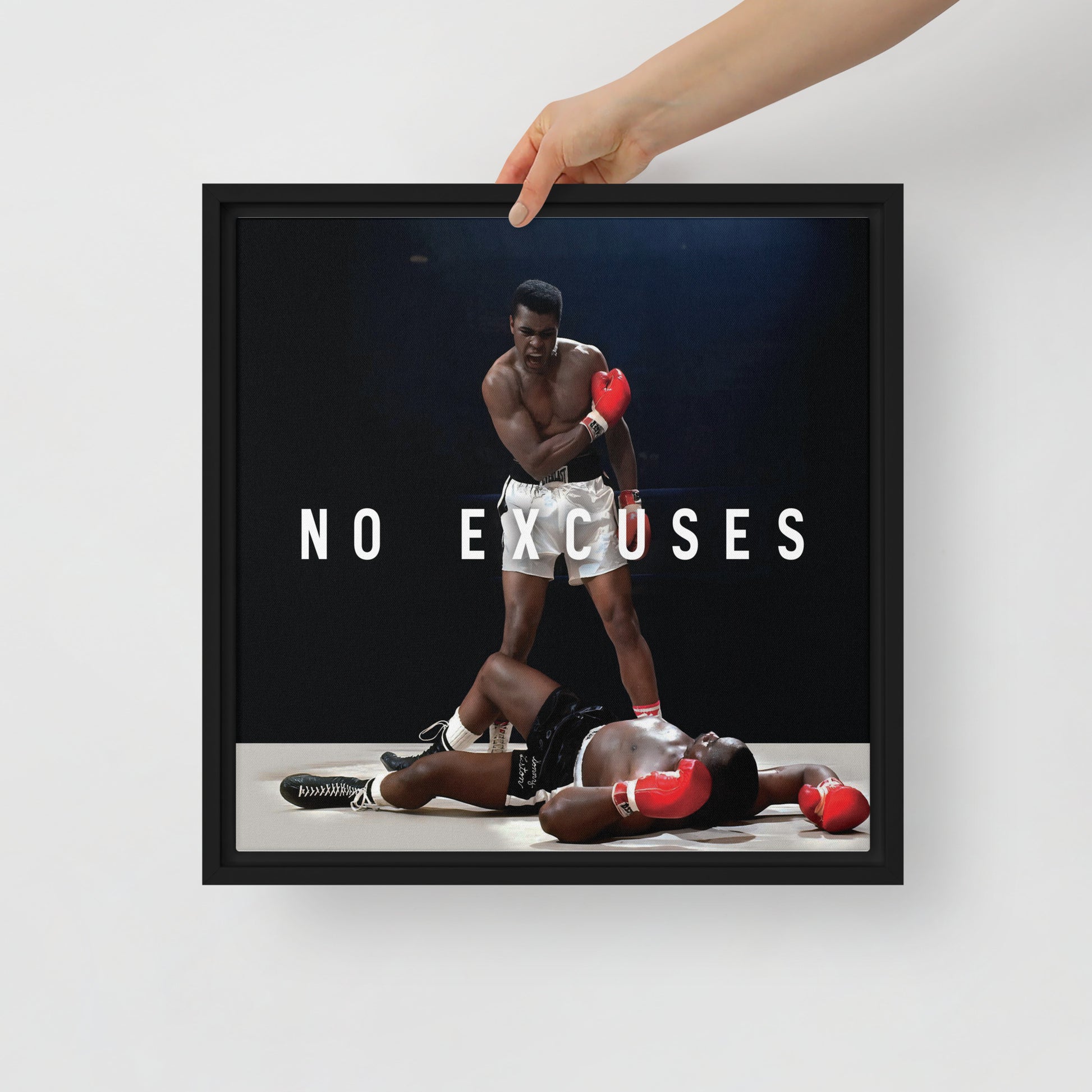Mohammed Ali vs. Sonny Liston Framed Wall Canvas - KingKanvas